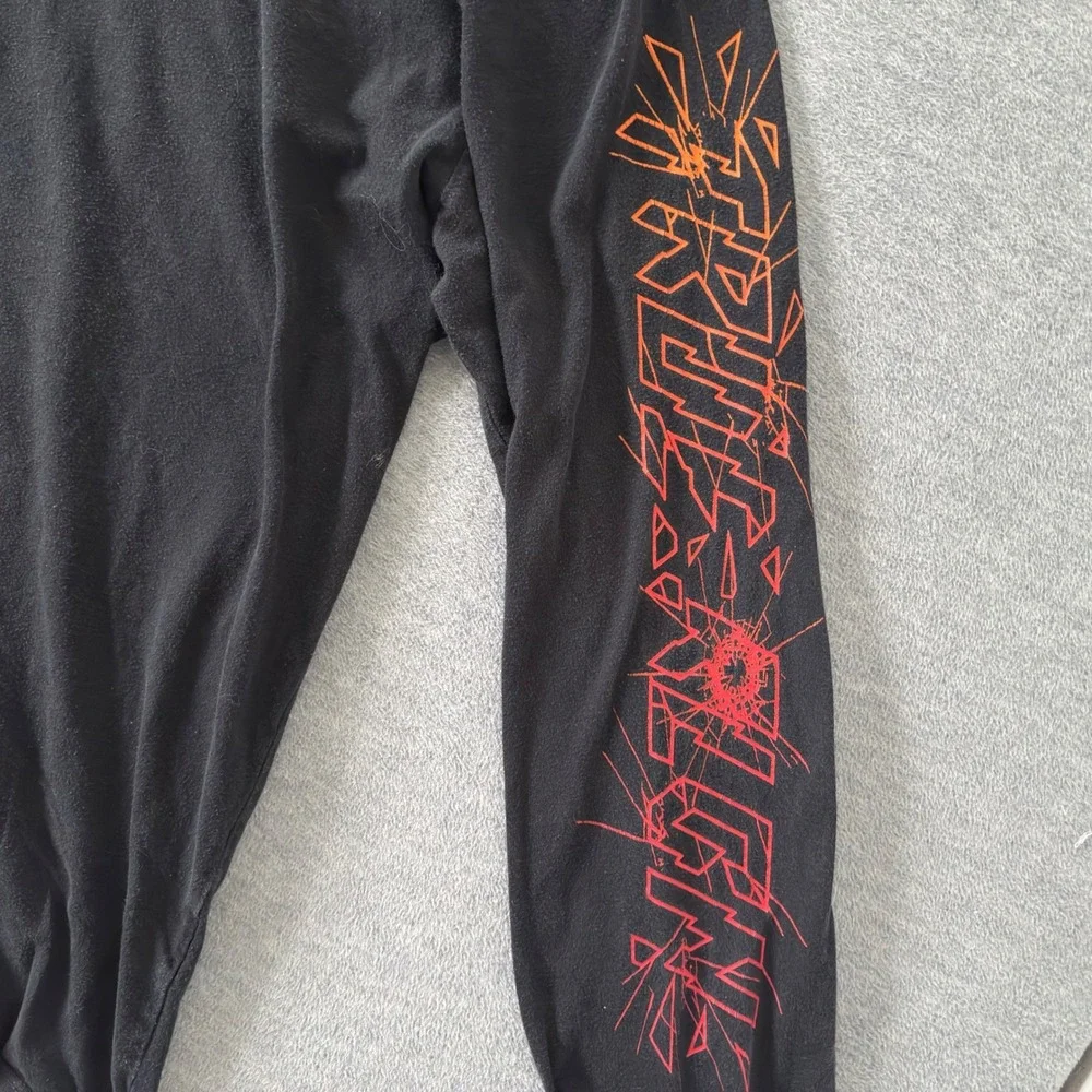True Religion Mens XL Black Long Sleeve Graphic World Tour T-Shirt Streetwear